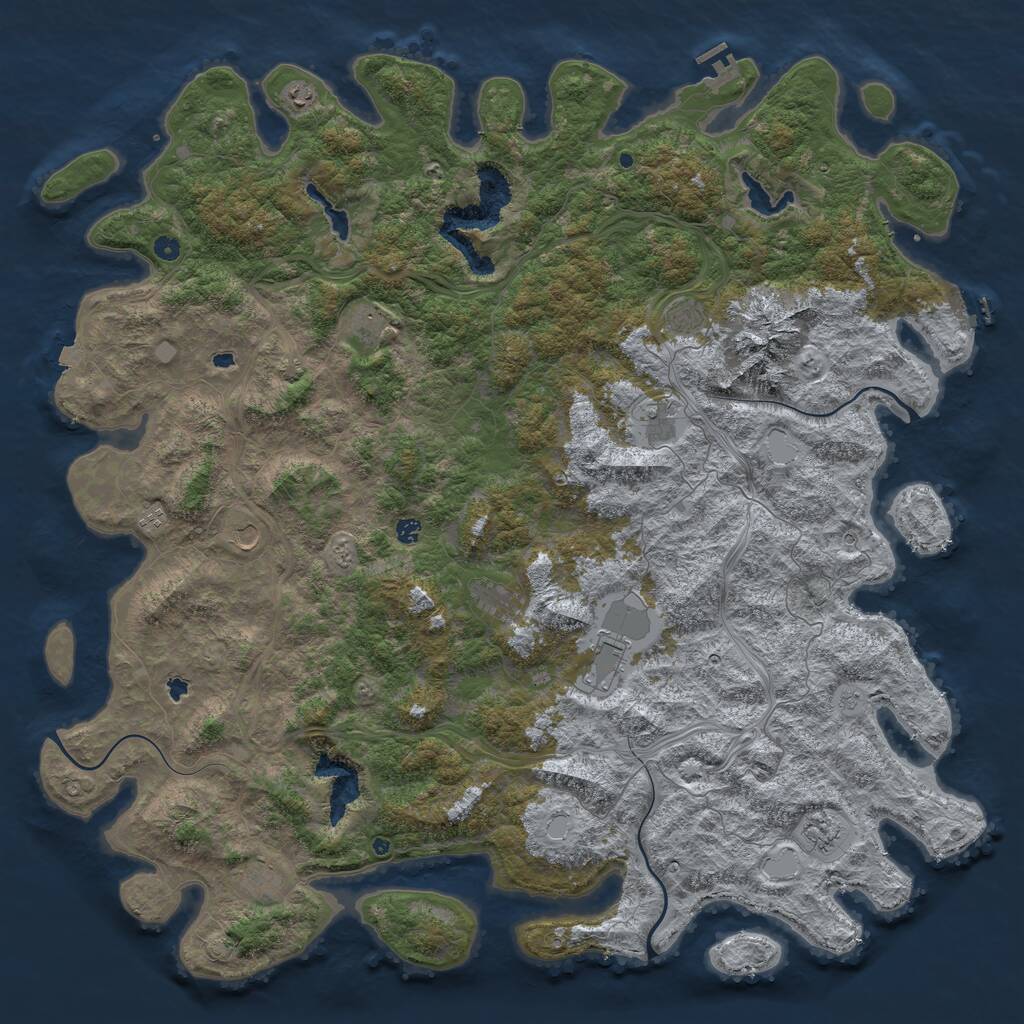 Rust Map: Procedural Map, Size: 6000, Seed: 19761408, 17 Monuments