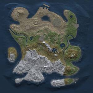 Thumbnail Rust Map: Procedural Map, Size: 3000, Seed: 408679682, 10 Monuments