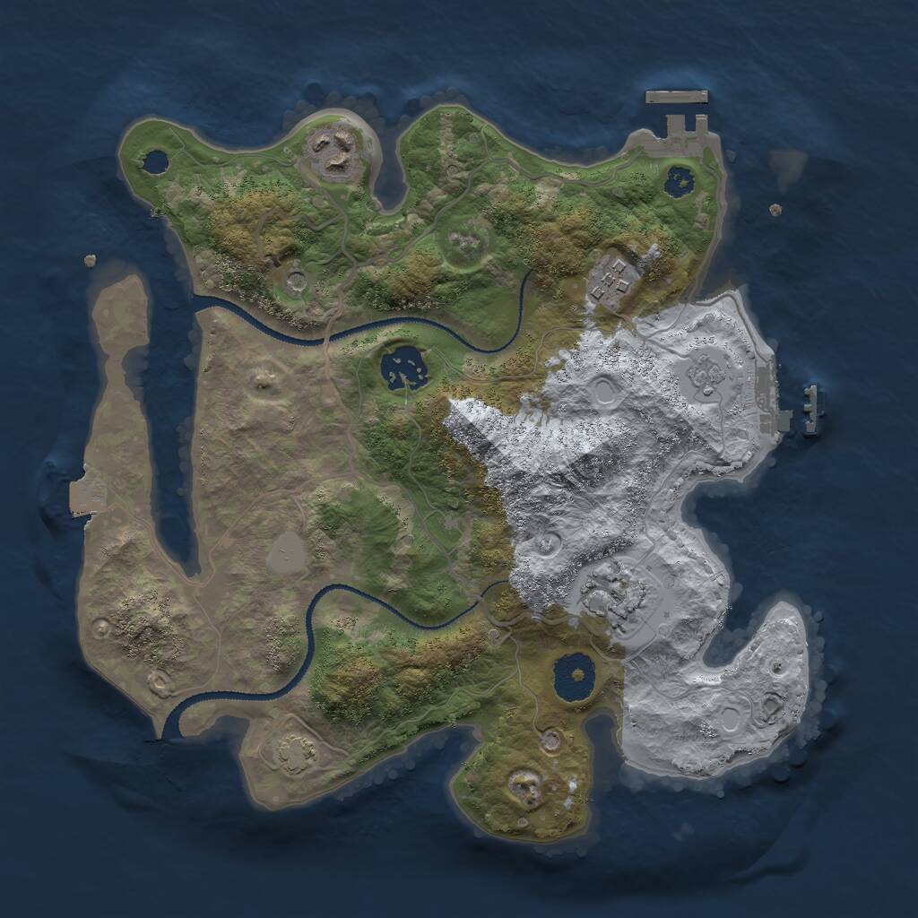 Rust Map: Procedural Map, Size: 3000, Seed: 26434, 10 Monuments