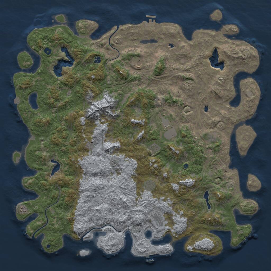 Rust Map: Procedural Map, Size: 5700, Seed: 134506070, 17 Monuments