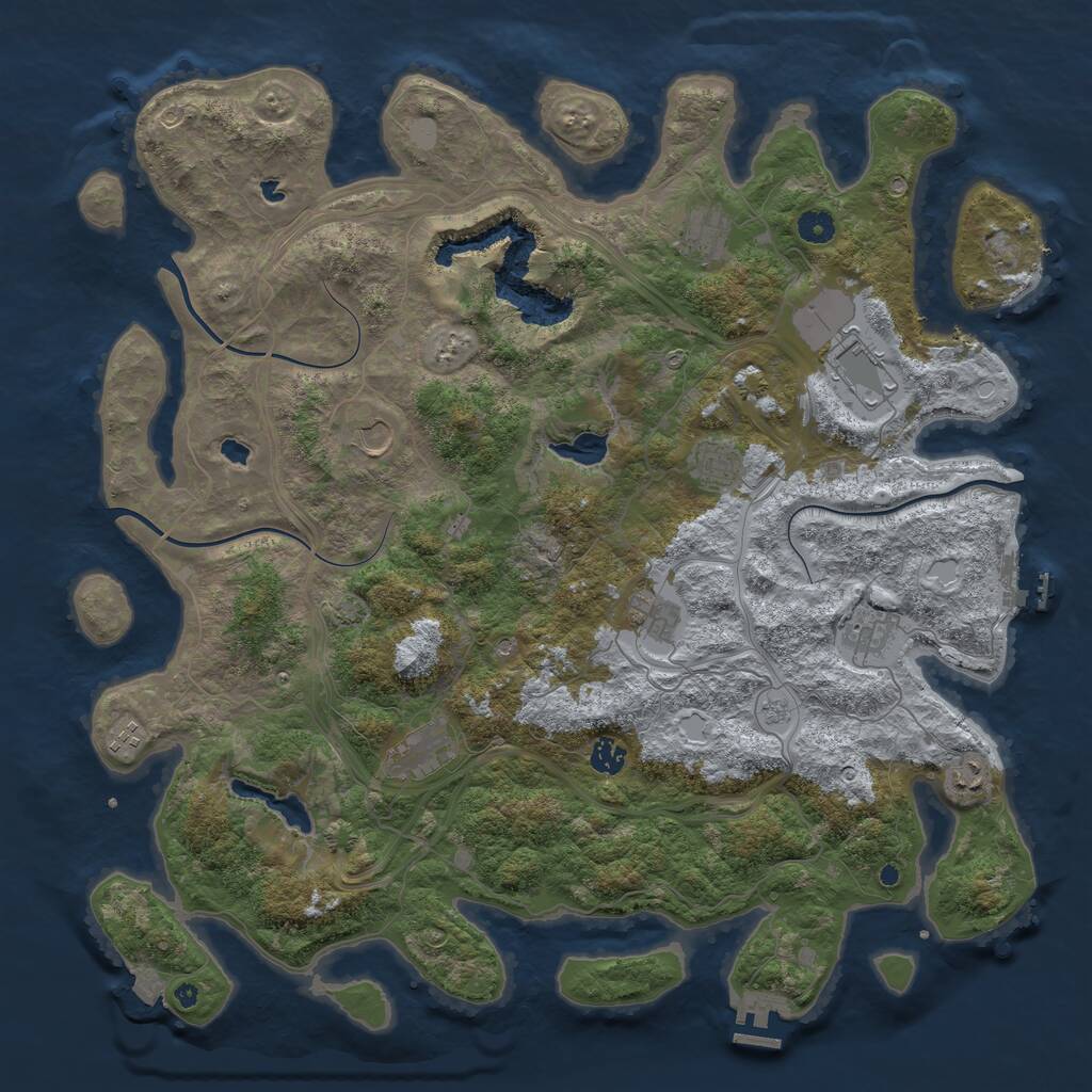 Rust Map: Procedural Map, Size: 4600, Seed: 45000, 16 Monuments