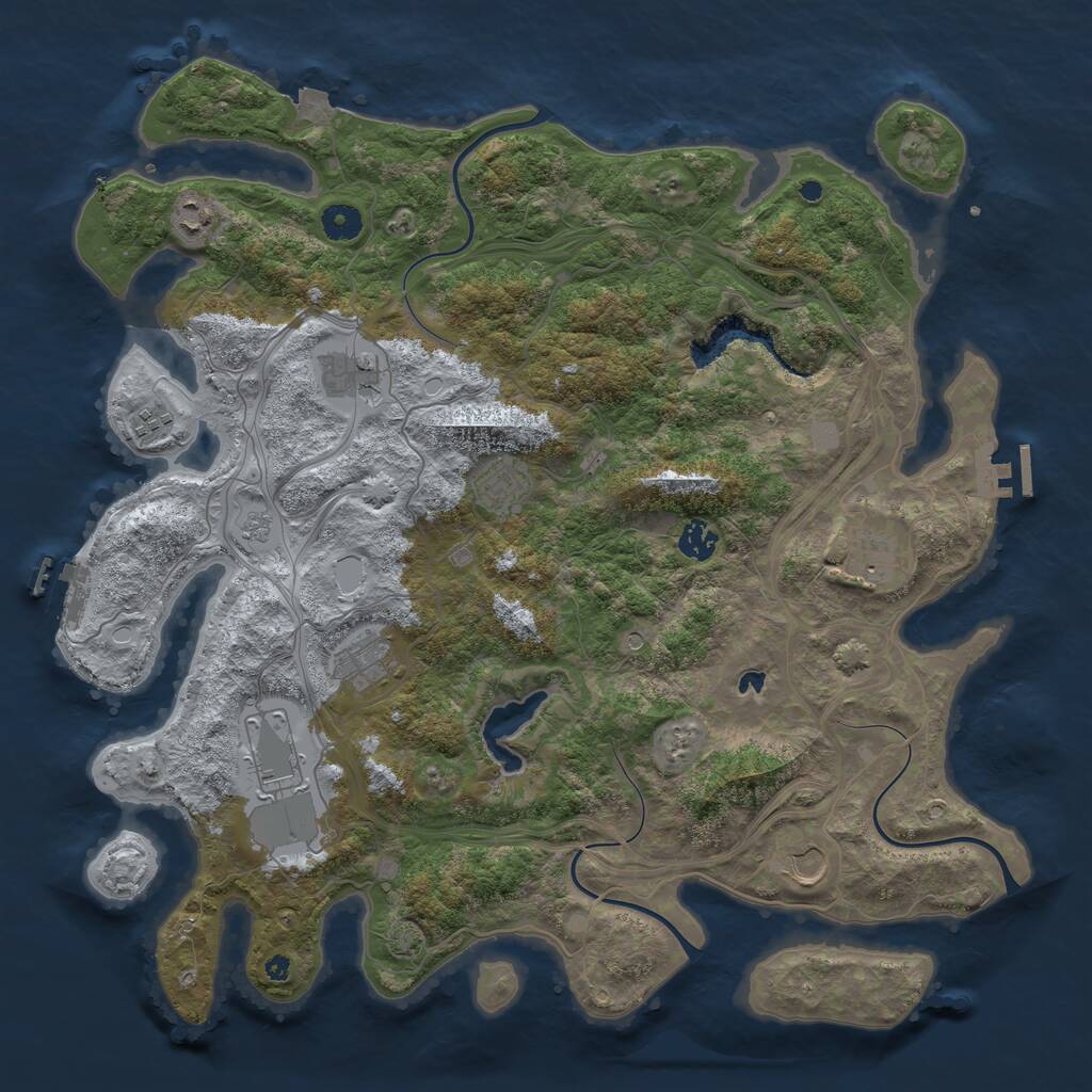 Rust Map: Procedural Map, Size: 4250, Seed: 30743, 15 Monuments