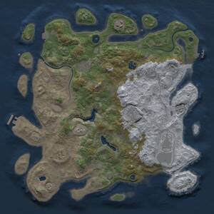 Thumbnail Rust Map: Procedural Map, Size: 4000, Seed: 1215134, 13 Monuments