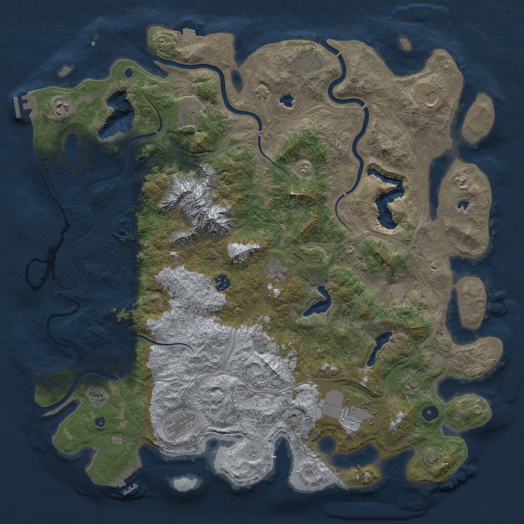 Rust Map: Procedural Map, Size: 5000, Seed: 134506070, 16 Monuments