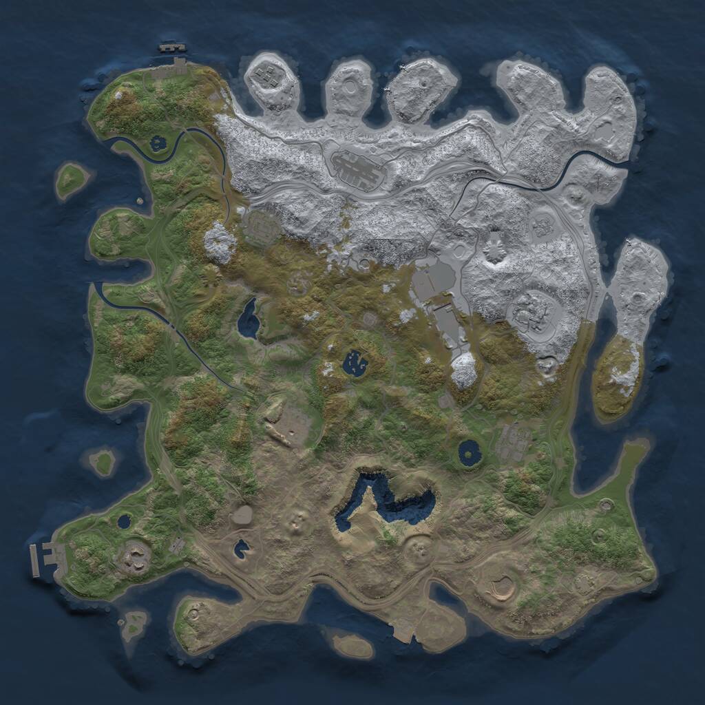 Rust Map: Procedural Map, Size: 4300, Seed: 1025, 16 Monuments