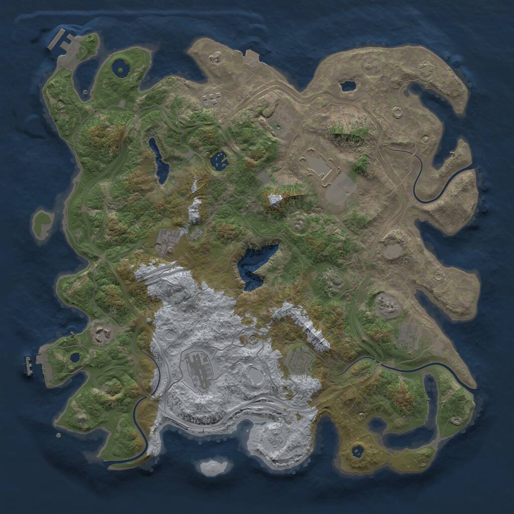 Rust Map: Procedural Map, Size: 4250, Seed: 134506070, 16 Monuments