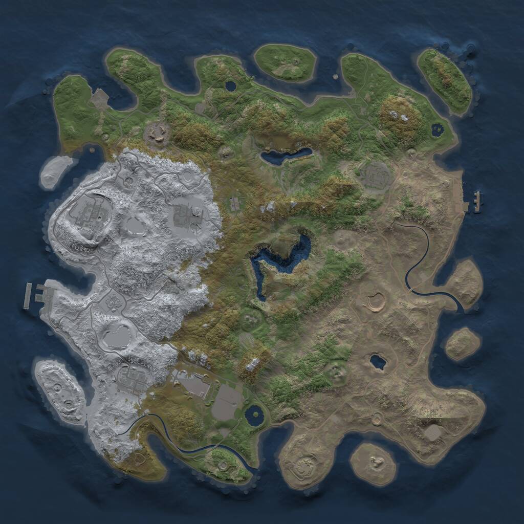 Rust Map: Procedural Map, Size: 4000, Seed: 355949746, 13 Monuments