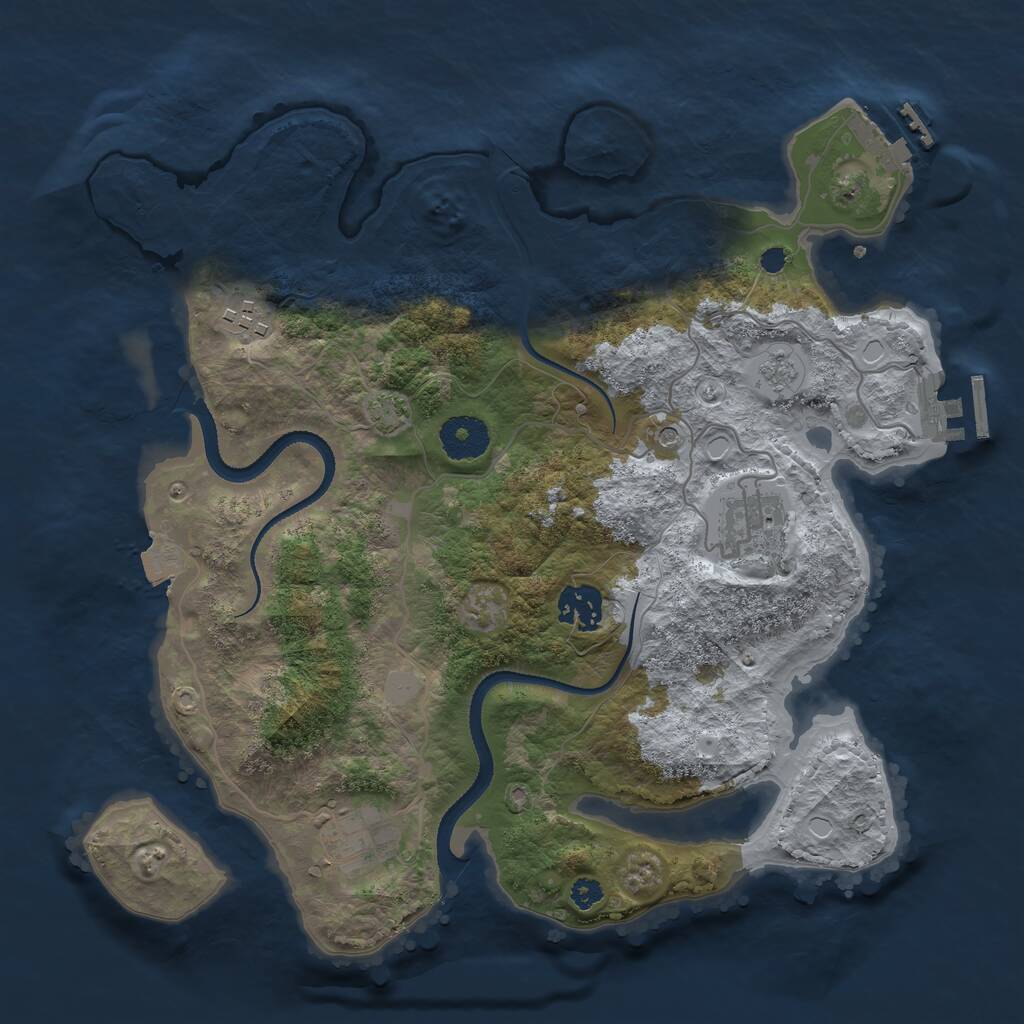 Rust Map: Procedural Map, Size: 3300, Seed: 1404579931, 10 Monuments
