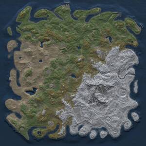 Thumbnail Rust Map: Procedural Map, Size: 5800, Seed: 36363636, 17 Monuments