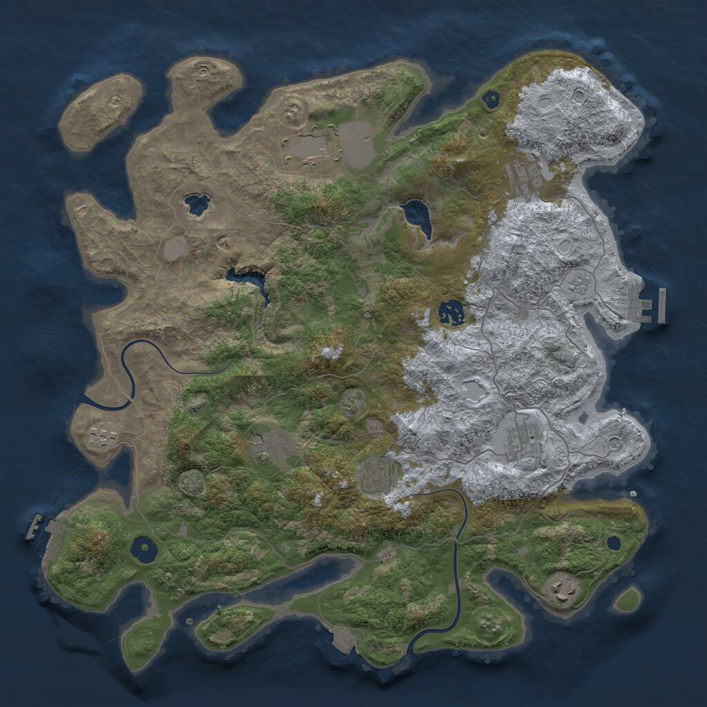 Rust Map: Procedural Map, Size: 4000, Seed: 938166714, 14 Monuments