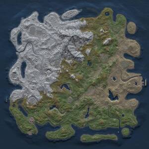 Thumbnail Rust Map: Procedural Map, Size: 5000, Seed: 99249281, 16 Monuments