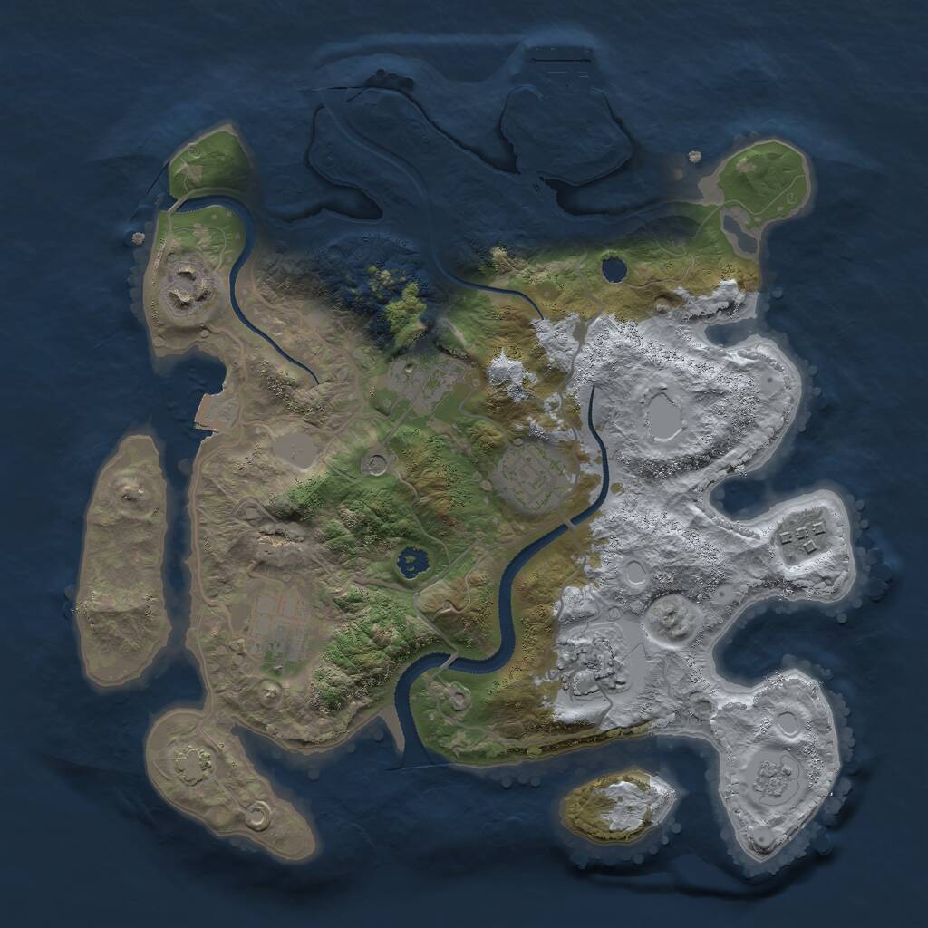 Rust Map: Procedural Map, Size: 3000, Seed: 474288494, 11 Monuments