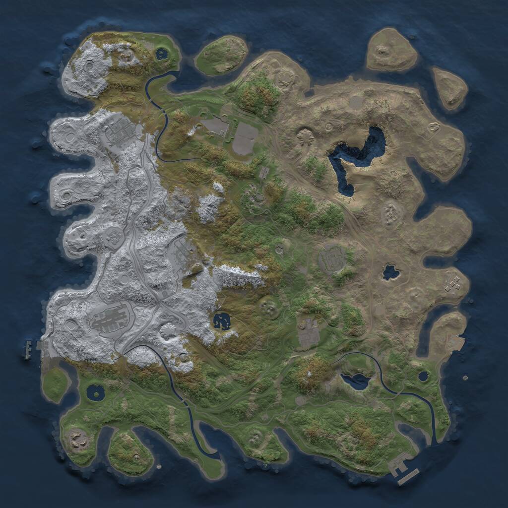 Rust Map: Procedural Map, Size: 4250, Seed: 1738102528, 16 Monuments