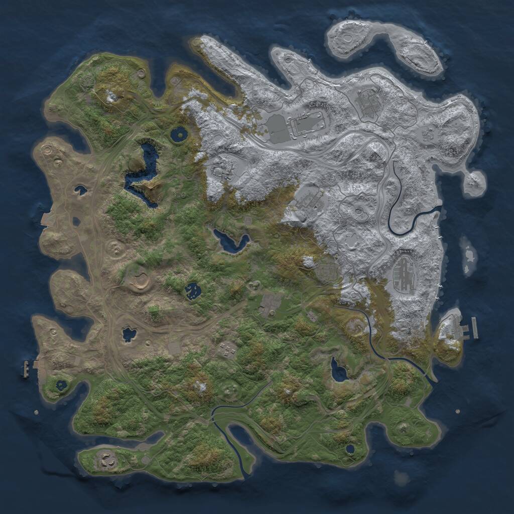 Rust Map: Procedural Map, Size: 4750, Seed: 1416560636, 17 Monuments