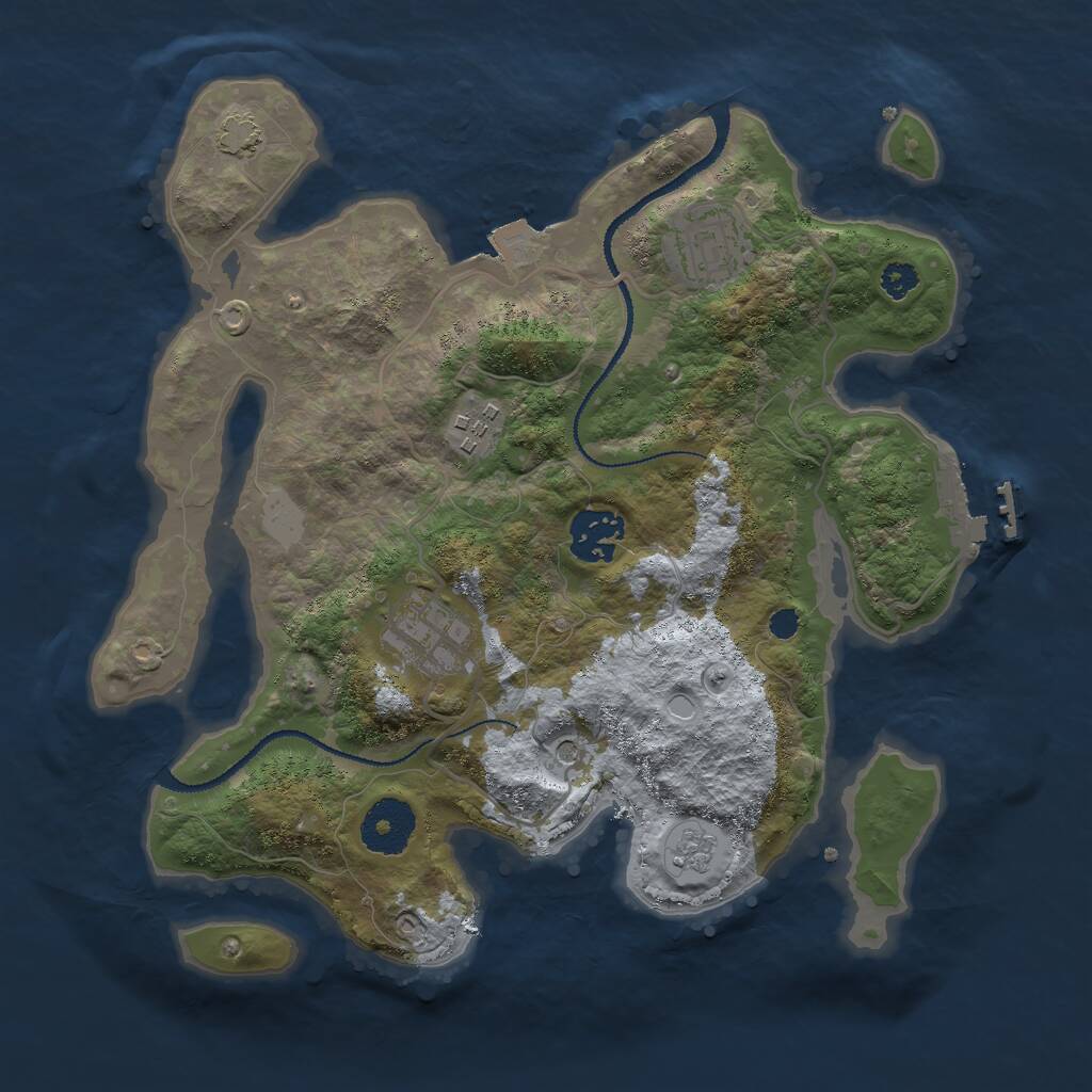 Rust Map: Procedural Map, Size: 3000, Seed: 18785, 9 Monuments