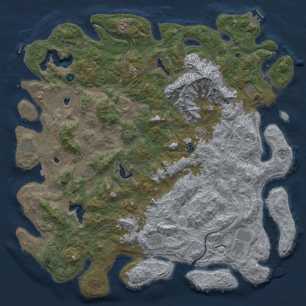 Rust Map: Procedural Map, Size: 5800, Seed: 234506070, 17 Monuments