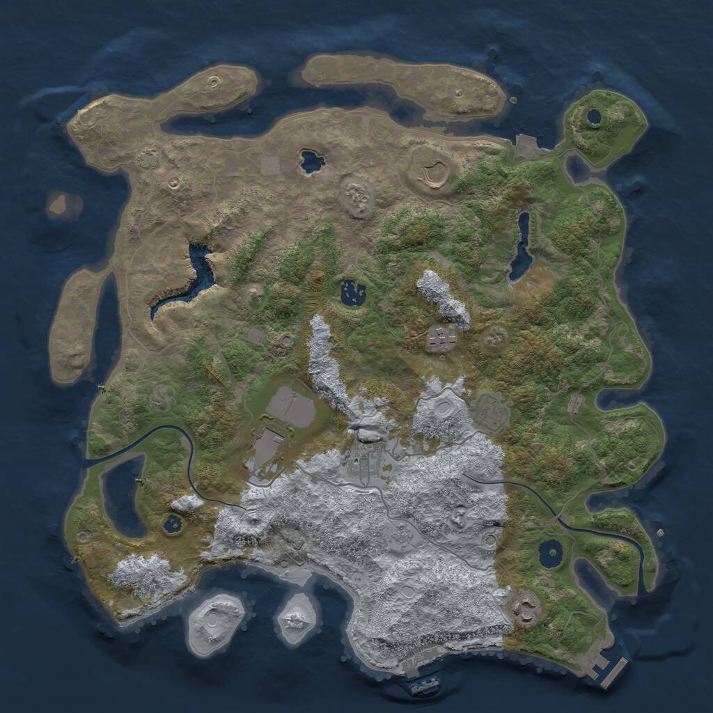 Rust Map: Procedural Map, Size: 4000, Seed: 1568770059, 13 Monuments