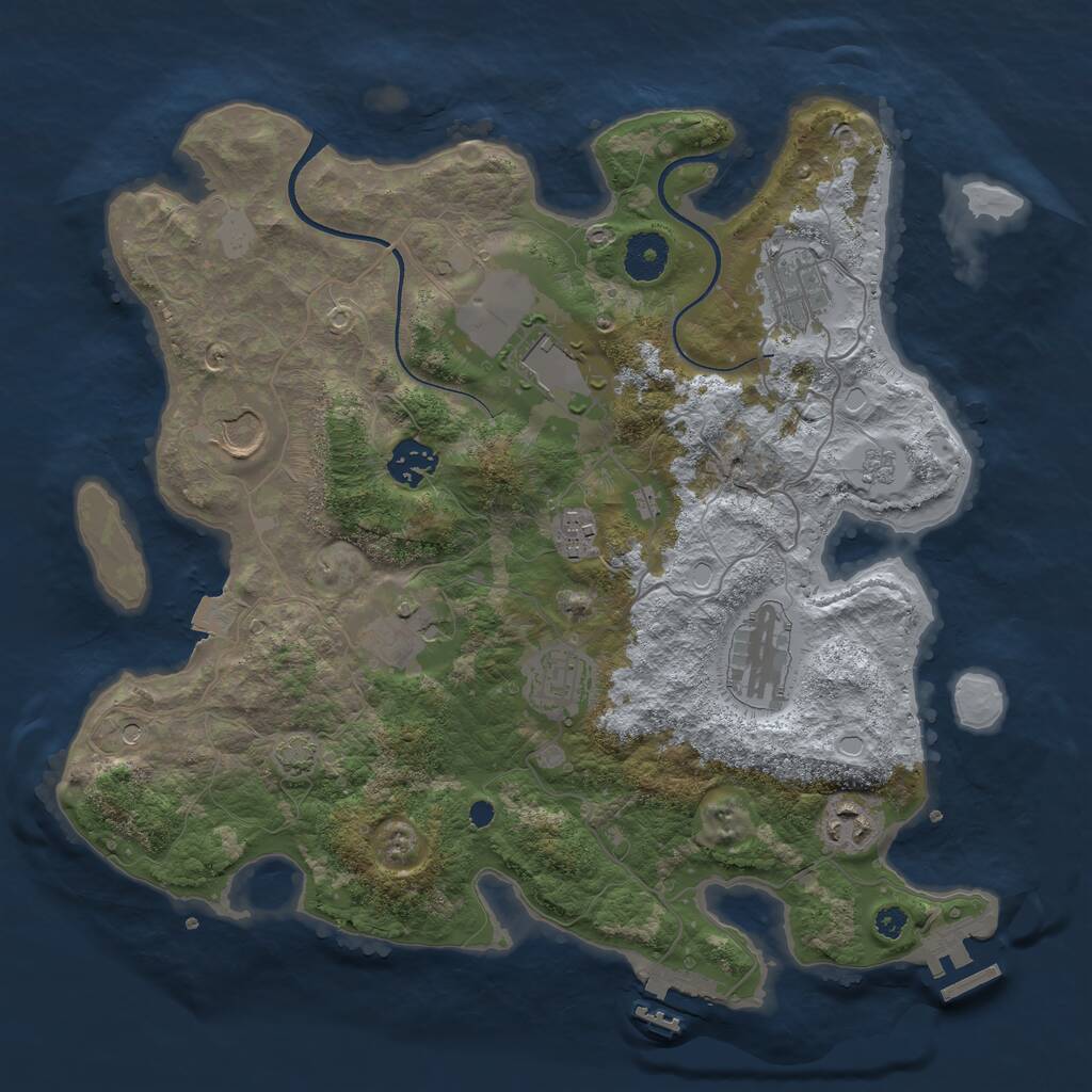 Rust Map: Procedural Map, Size: 3500, Seed: 323730151, 15 Monuments