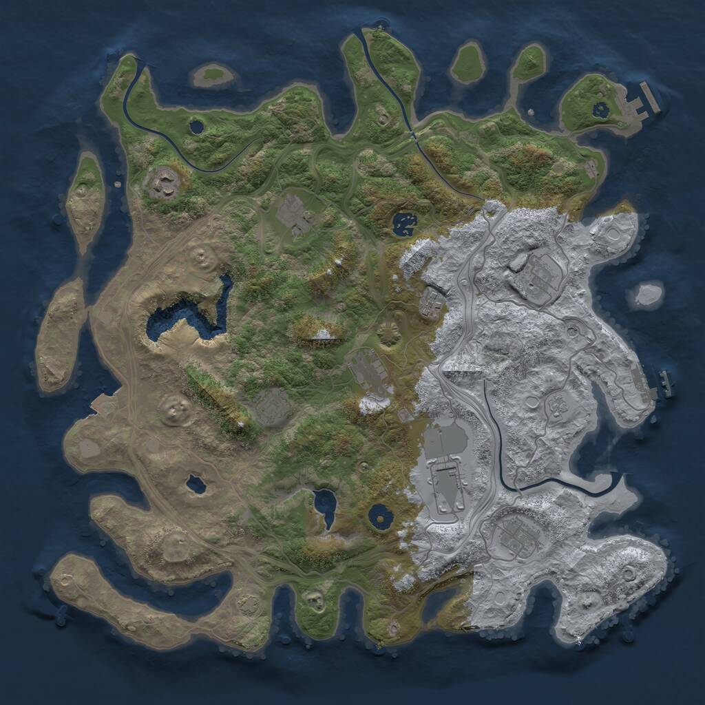 Rust Map: Procedural Map, Size: 4250, Seed: 1933875, 15 Monuments