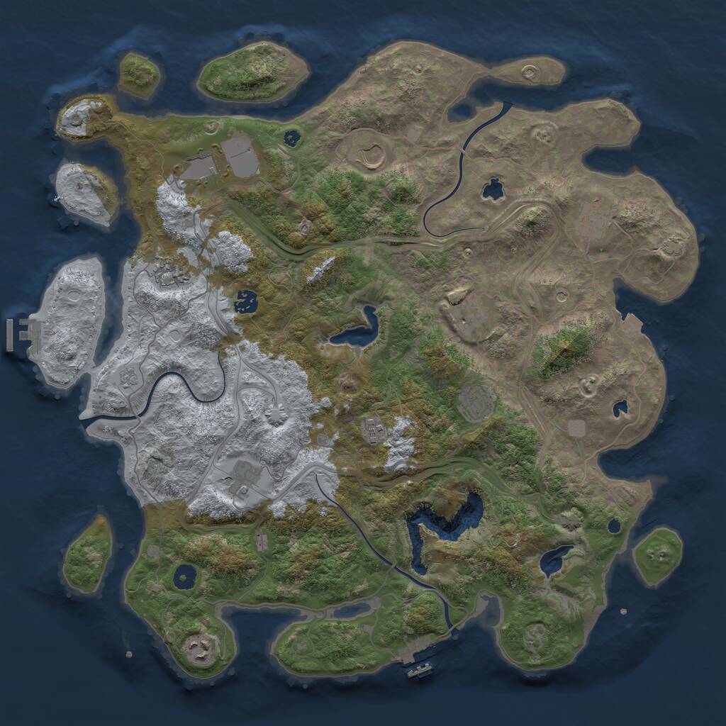 Rust Map: Procedural Map, Size: 4500, Seed: 1979, 16 Monuments