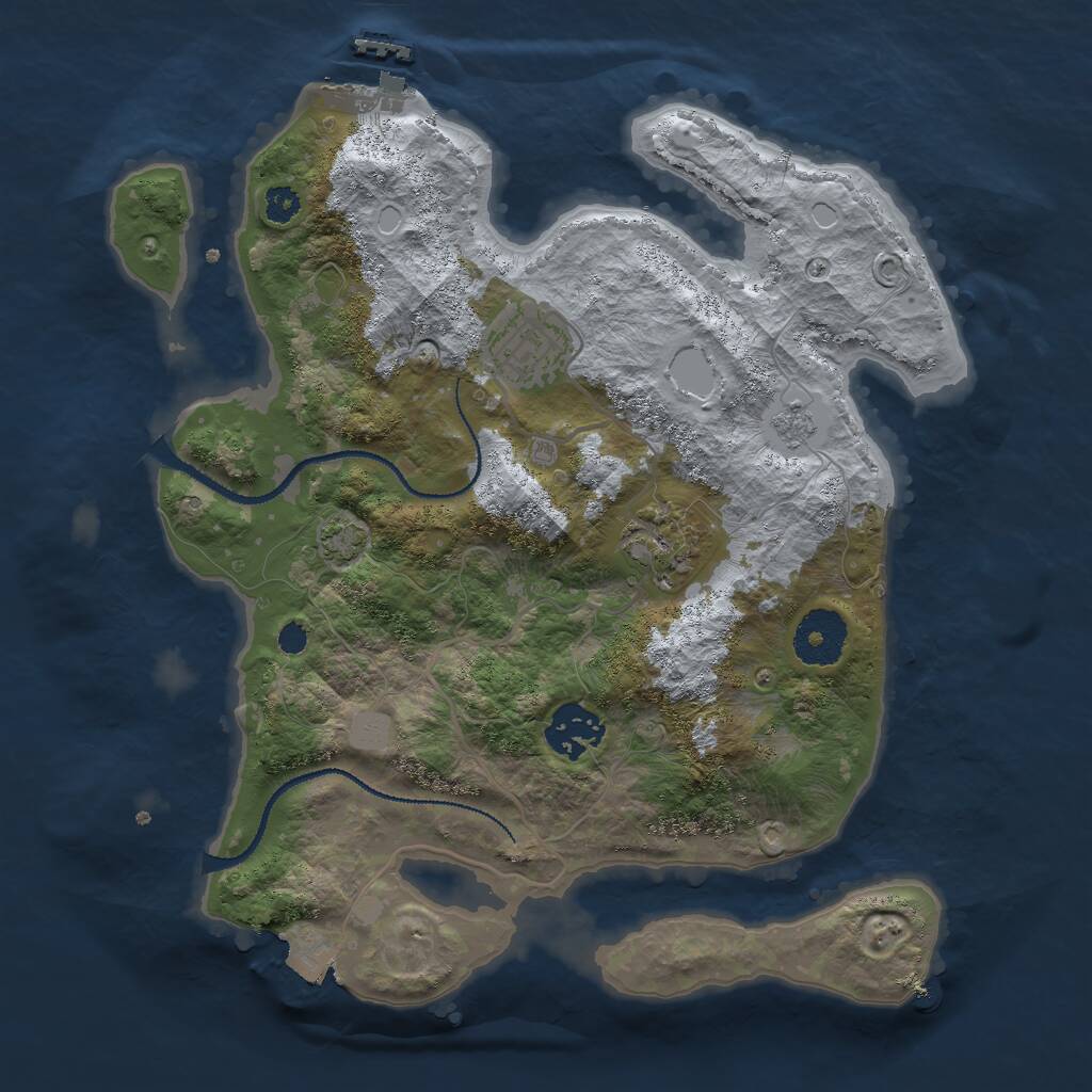 Rust Map: Procedural Map, Size: 3000, Seed: 503033, 7 Monuments