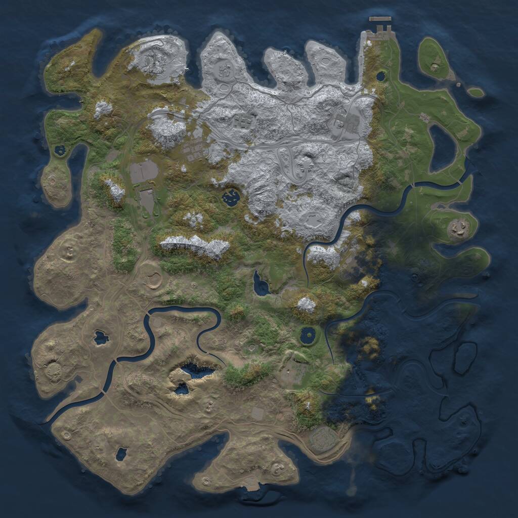 Rust Map: Procedural Map, Size: 4750, Seed: 837139525, 16 Monuments