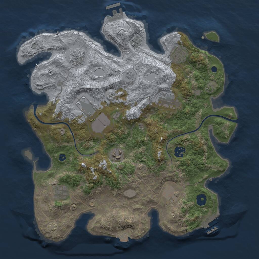 Rust Map: Procedural Map, Size: 3500, Seed: 1508088996, 15 Monuments