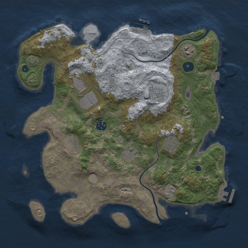 Rust Map: Procedural Map, Size: 3500, Seed: 1178138, 14 Monuments