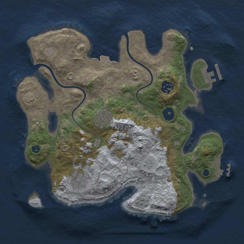 Rust Map: Procedural Map, Size: 3000, Seed: 7137, 10 Monuments