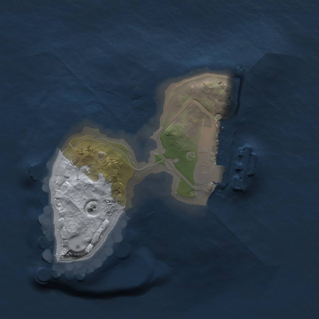 Rust Map: Procedural Map, Size: 1250, Seed: 5150, 2 Monuments