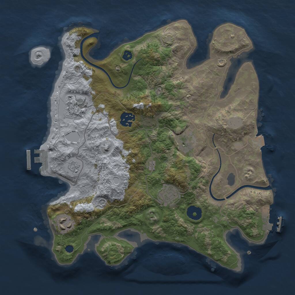 Rust Map: Procedural Map, Size: 3000, Seed: 31812, 11 Monuments