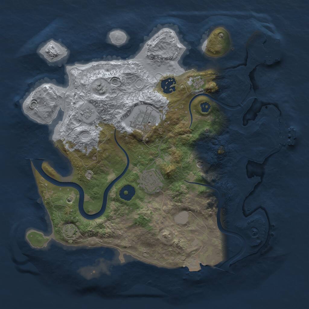 Rust Map: Procedural Map, Size: 3000, Seed: 12939, 9 Monuments