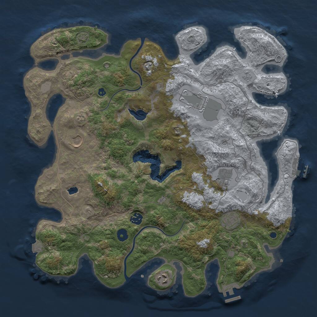 Rust Map: Procedural Map, Size: 4000, Seed: 146638734, 12 Monuments