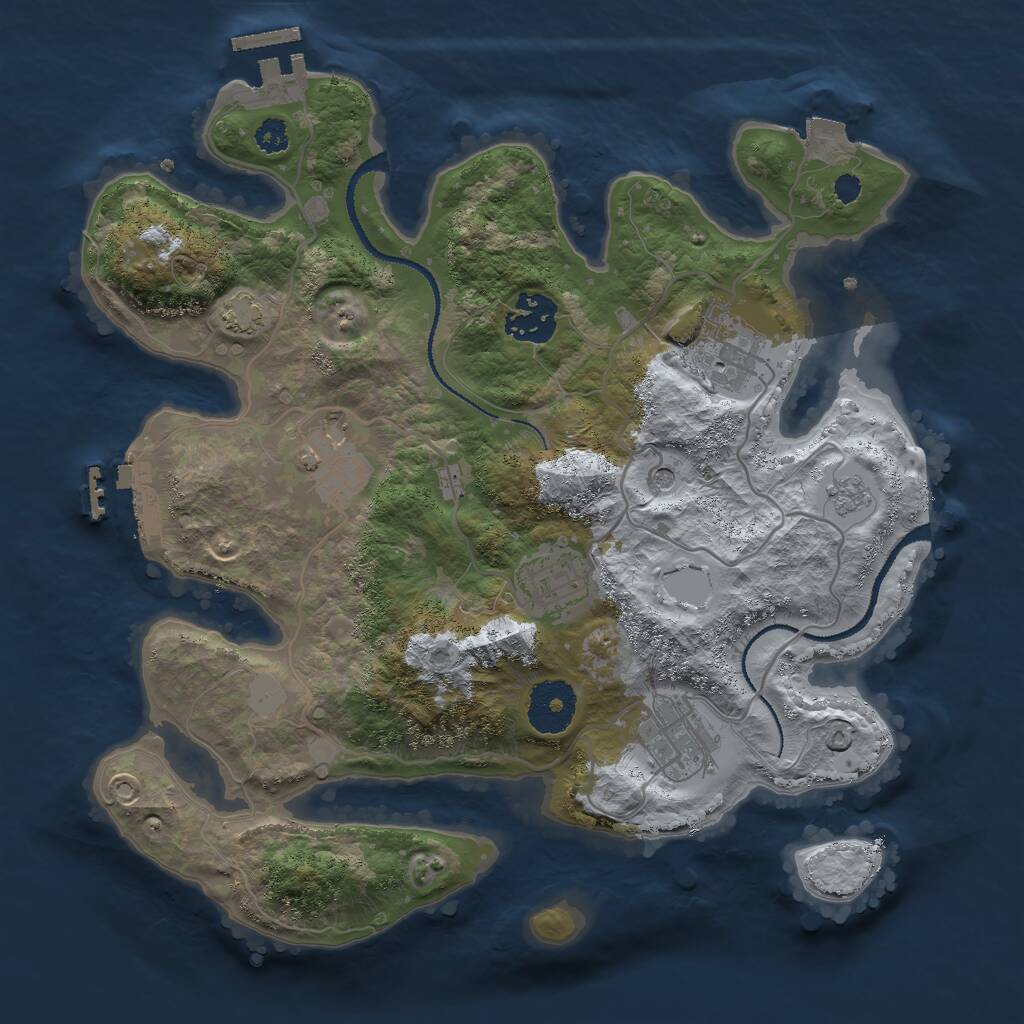 Rust Map: Procedural Map, Size: 3000, Seed: 84392, 11 Monuments