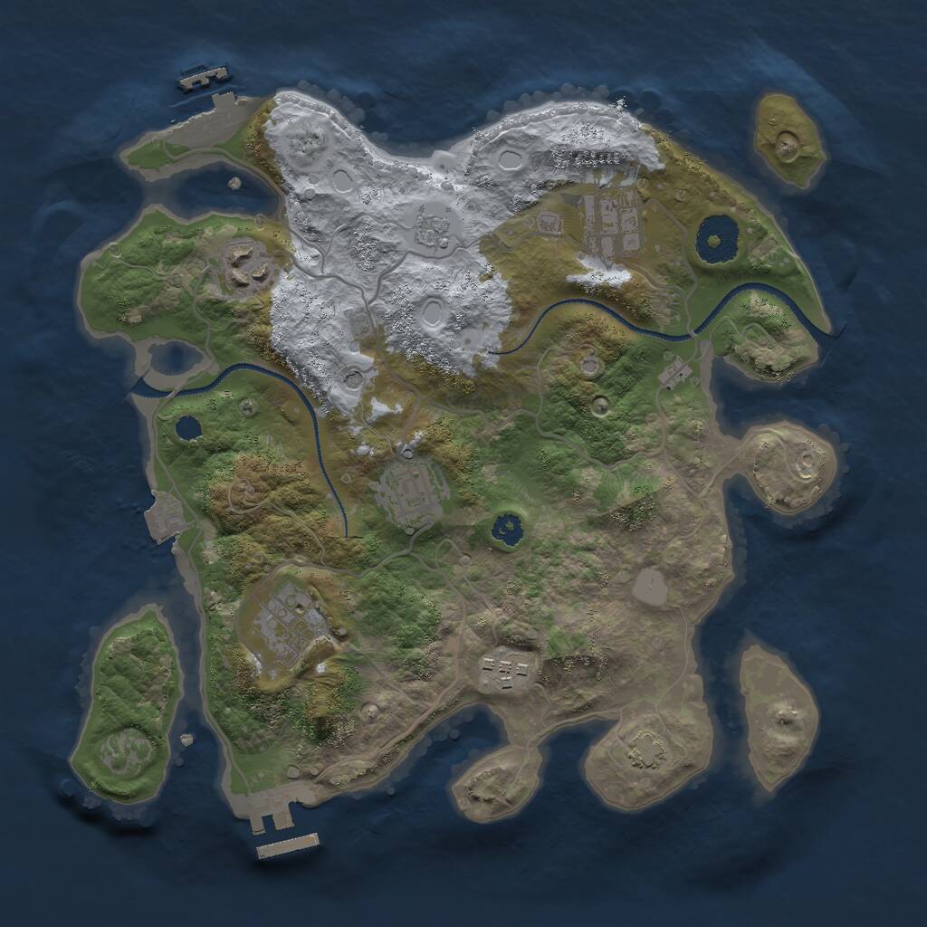 Rust Map: Procedural Map, Size: 3000, Seed: 8190, 11 Monuments