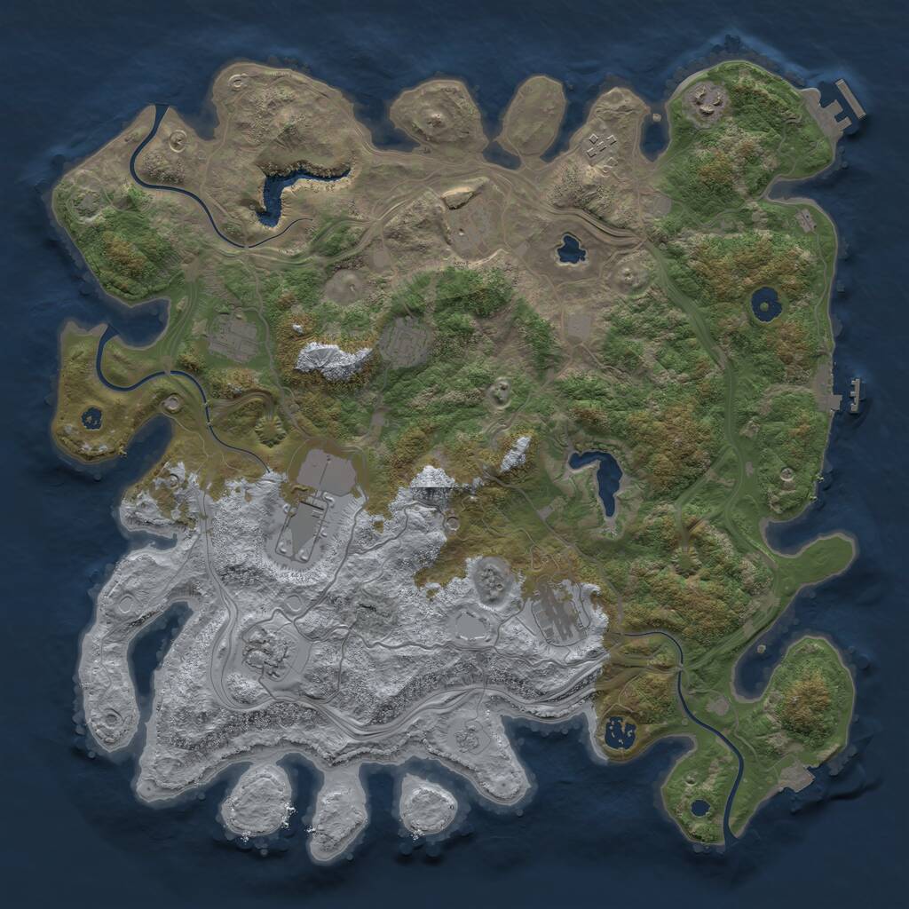 Rust Map: Procedural Map, Size: 4250, Seed: 124365635, 15 Monuments