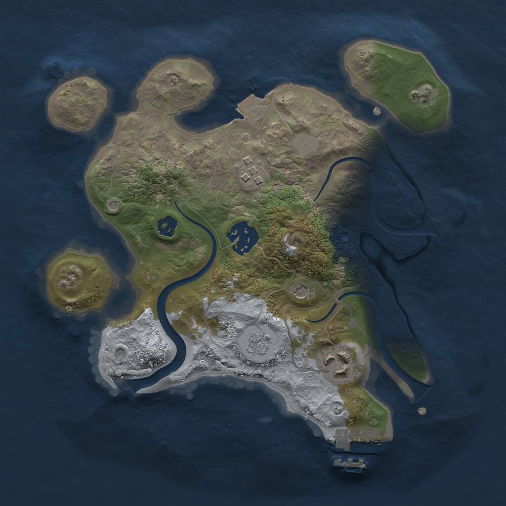 Rust Map: Procedural Map, Size: 2500, Seed: 1968, 7 Monuments