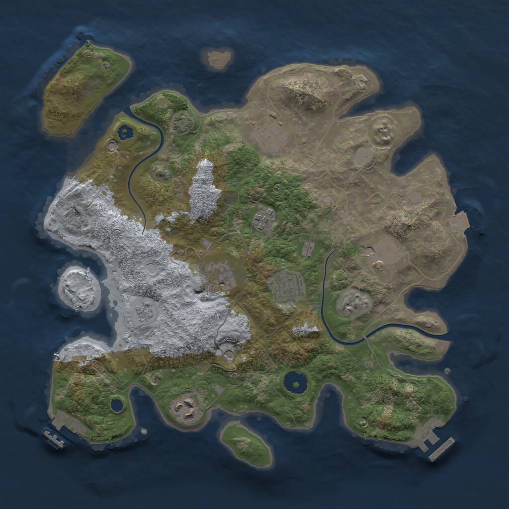 Rust Map: Procedural Map, Size: 3300, Seed: 1819006955, 12 Monuments