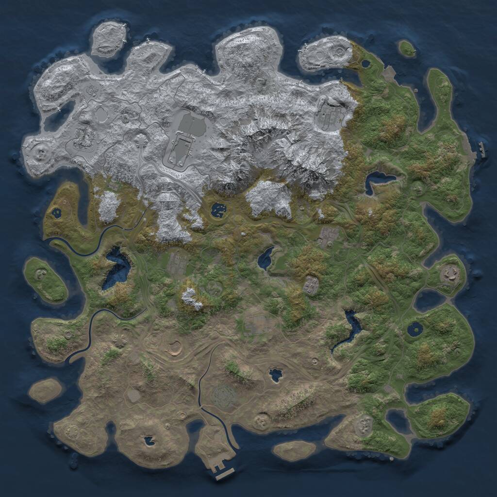 Rust Map: Procedural Map, Size: 5000, Seed: 1389517, 17 Monuments