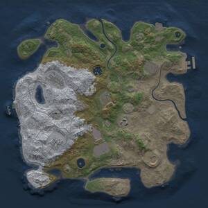 Thumbnail Rust Map: Procedural Map, Size: 3500, Seed: 156498718, 15 Monuments