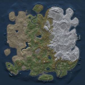 Thumbnail Rust Map: Procedural Map, Size: 4000, Seed: 1068996720, 15 Monuments