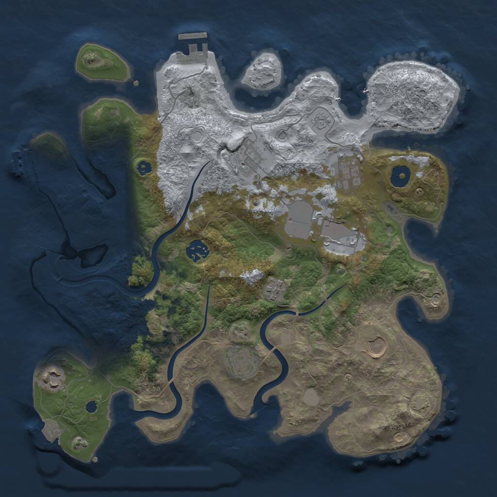 Rust Map: Procedural Map, Size: 3500, Seed: 1711872781, 14 Monuments