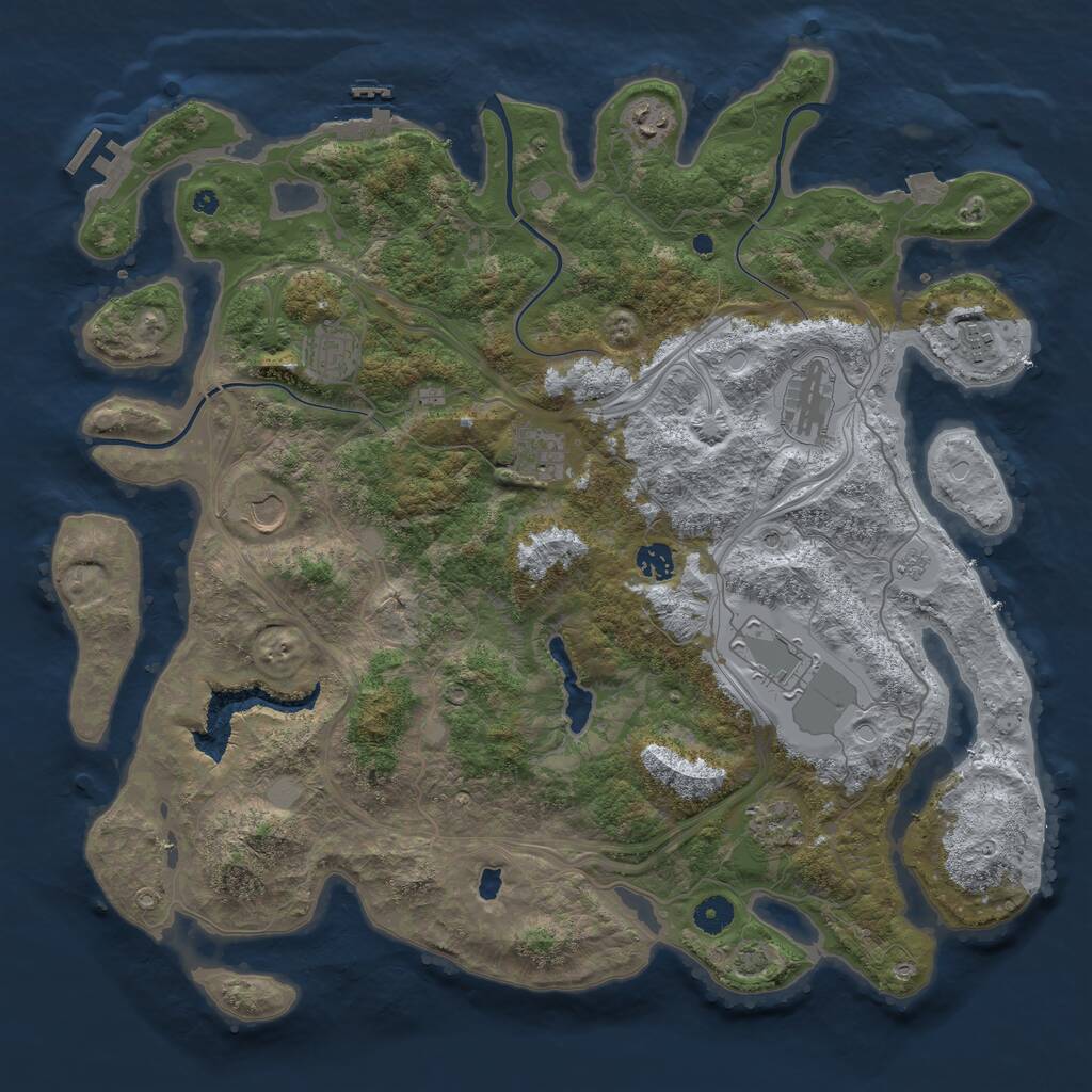 Rust Map: Procedural Map, Size: 4300, Seed: 1128873892, 15 Monuments