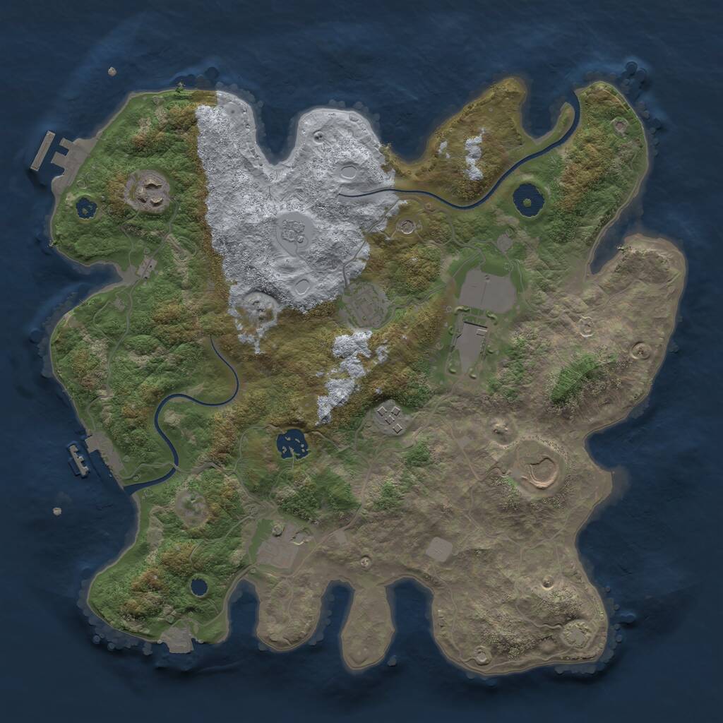 Rust Map: Procedural Map, Size: 3500, Seed: 1302952291, 13 Monuments