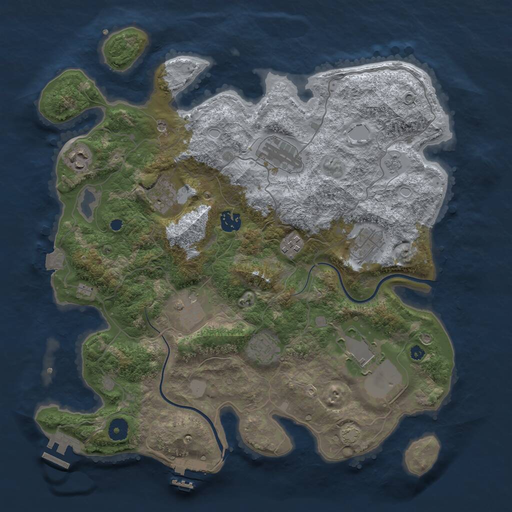 Rust Map: Procedural Map, Size: 3600, Seed: 1111666222, 15 Monuments