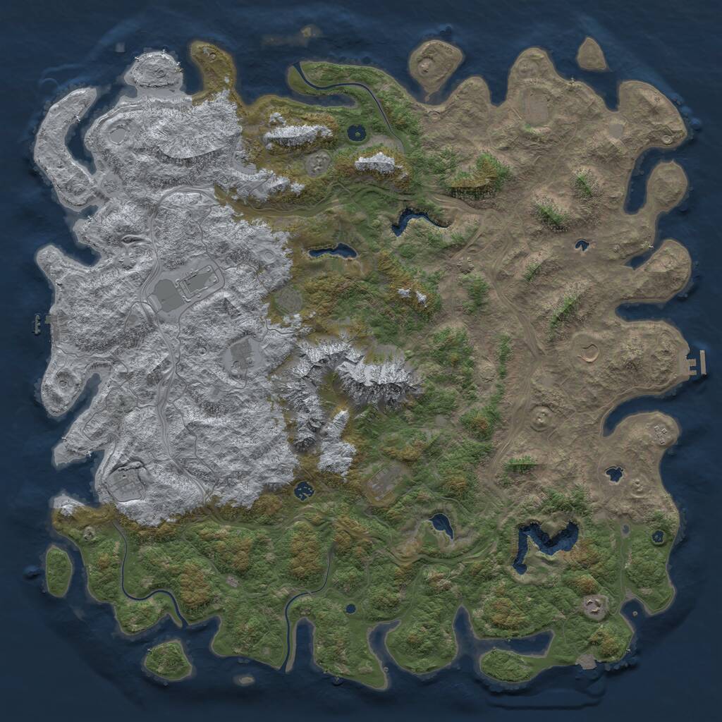 Rust Map: Procedural Map, Size: 6000, Seed: 1318875697, 17 Monuments