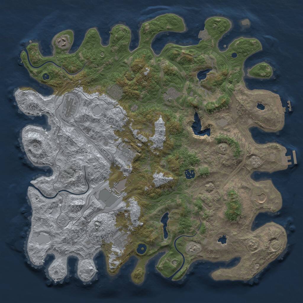 Rust Map: Procedural Map, Size: 4500, Seed: 589206153, 16 Monuments