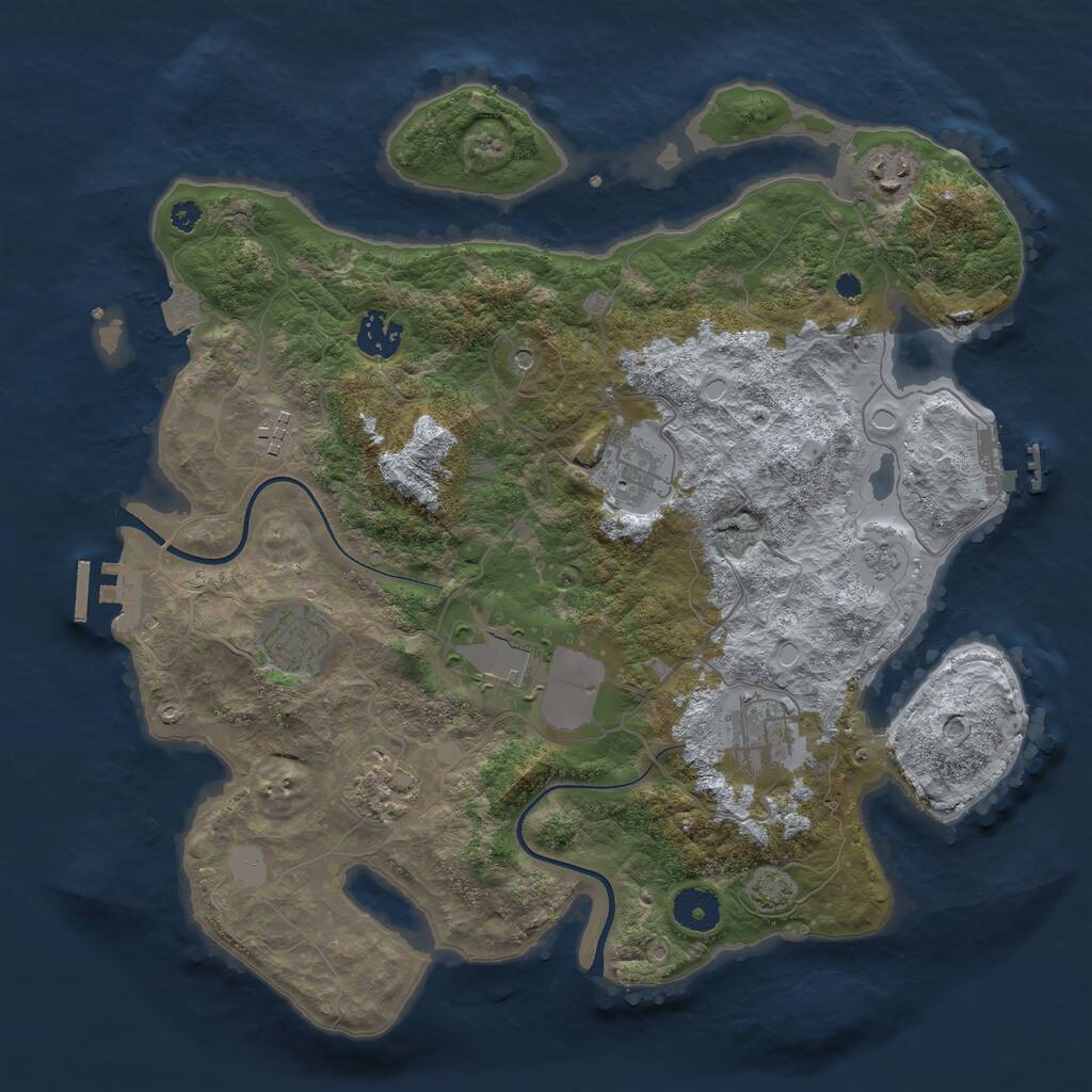 Rust Map: Procedural Map, Size: 3600, Seed: 586, 14 Monuments