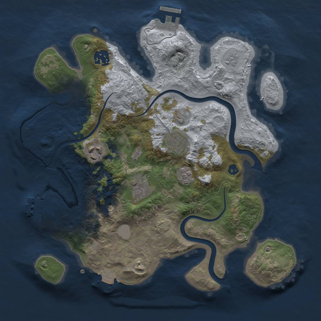 Rust Map: Procedural Map, Size: 3000, Seed: 8103526, 11 Monuments