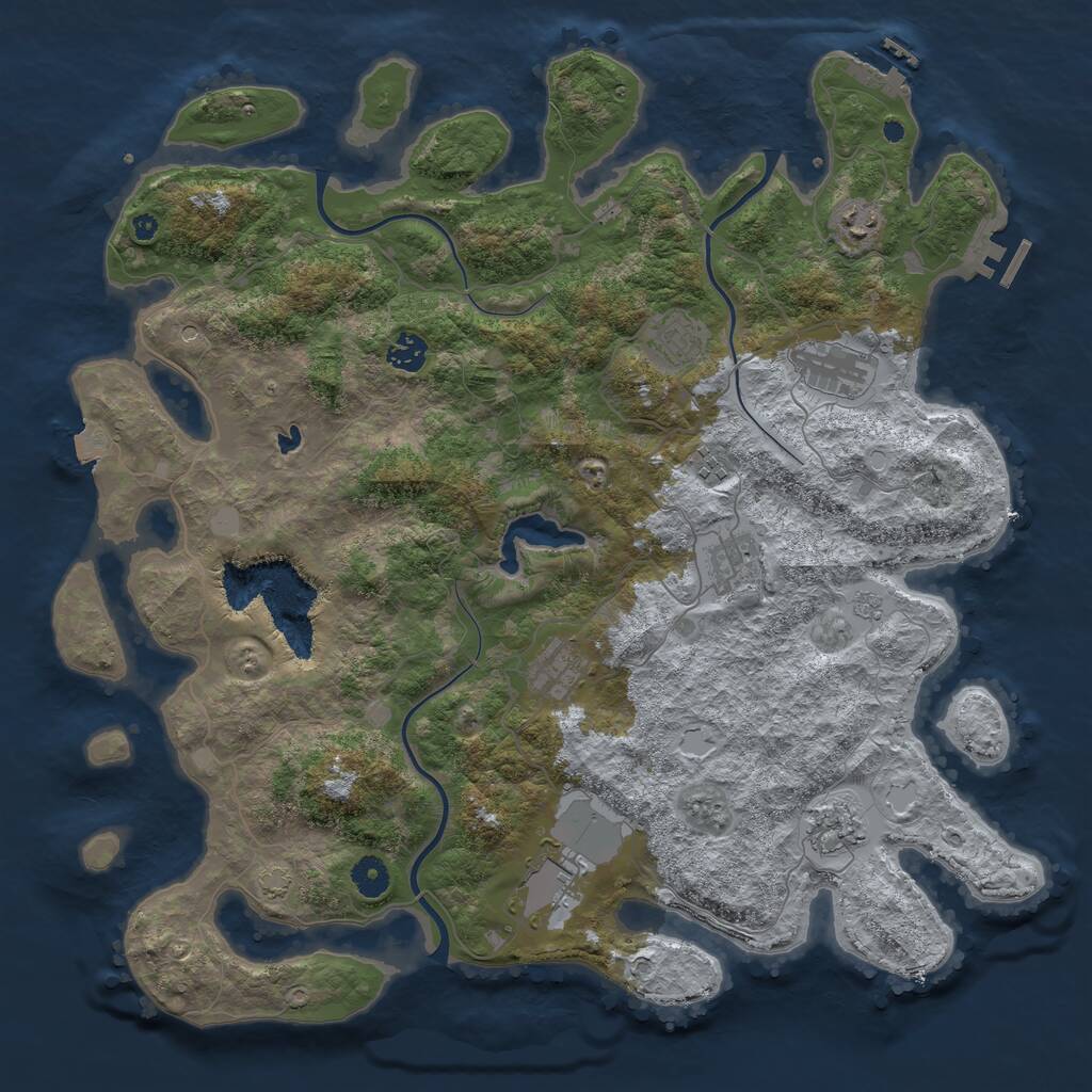 Rust Map: Procedural Map, Size: 4214, Seed: 3500, 15 Monuments